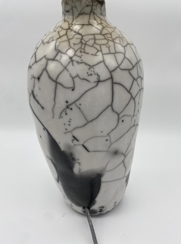 Lampe-Sculpture VII Raku Nu–Géométrie sacrée et craquelures – Image 4